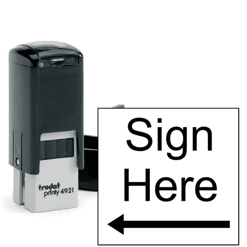 Sign Here Left Arrow Self Inking Stamp