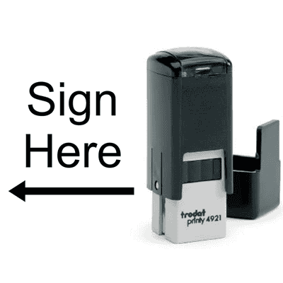 Sign Here Left Arrow Self Inking Stamp - alternate view