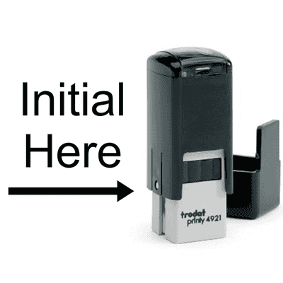 Initial Here Right Arrow Self Inking Stamp - alternate view