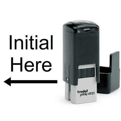 Initial Here Left Arrow Self Inking Stamp - alternate view