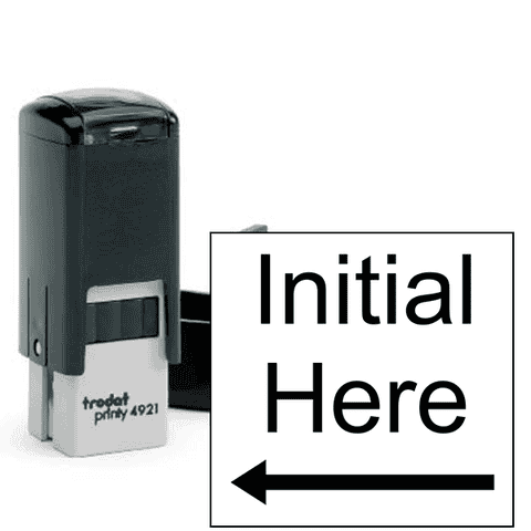 Initial Here Left Arrow Self Inking Stamp