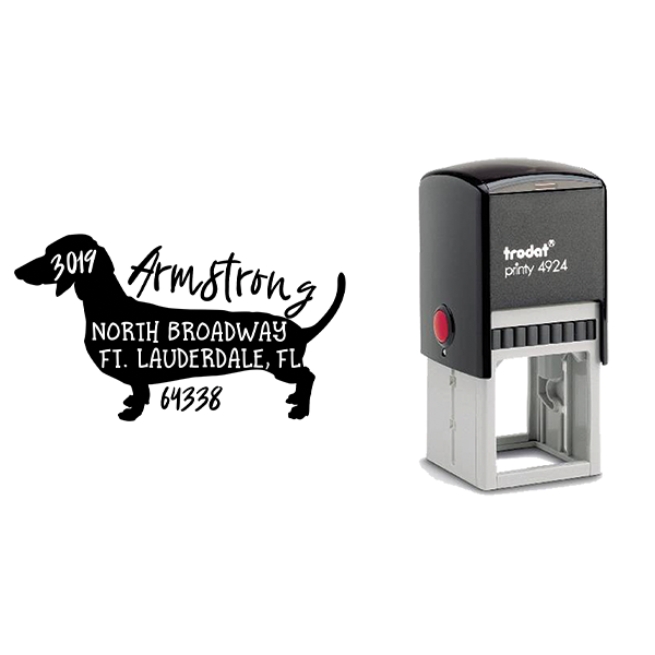Dachshund Dog  Address Stamp Body and Design