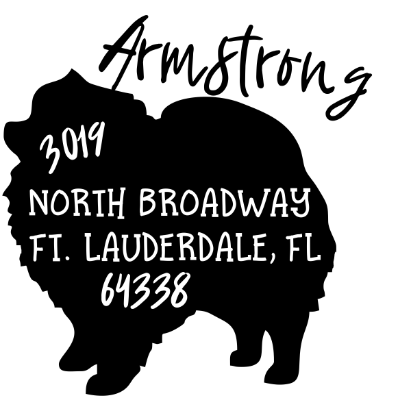 Pomeranian Dog Address Stamp