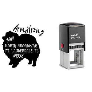 Pomeranian Dog Address Stamp Body and Design