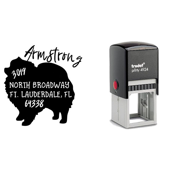 Pomeranian Dog Address Stamp Body and Design