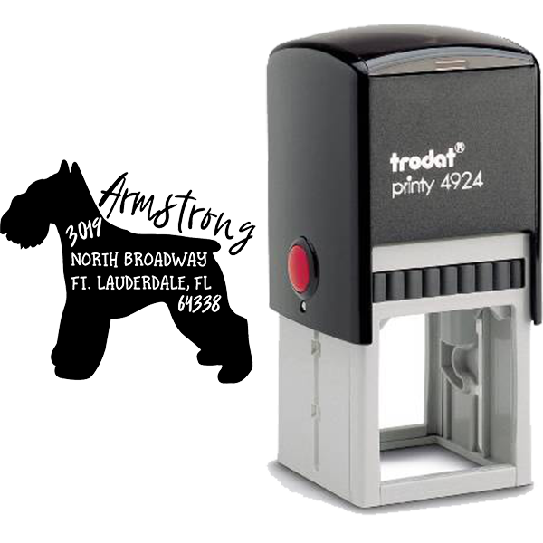 Schnauzer Dog Address Stamp Body and Design