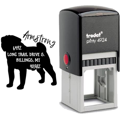 Pug Dog Address Stamp - alternate view