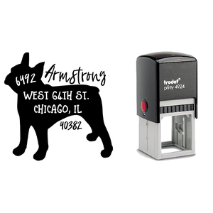 French Bulldog Dog Address Stamp Body and Design