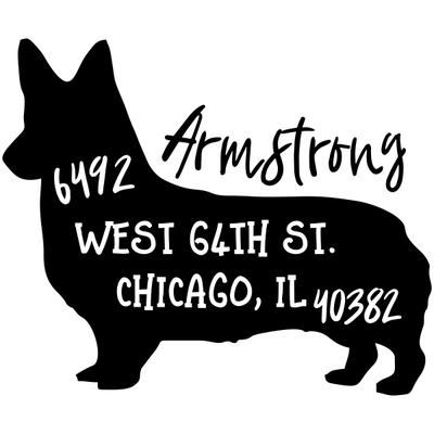 Pembroke Welsh Corgi Dog Address Stamp