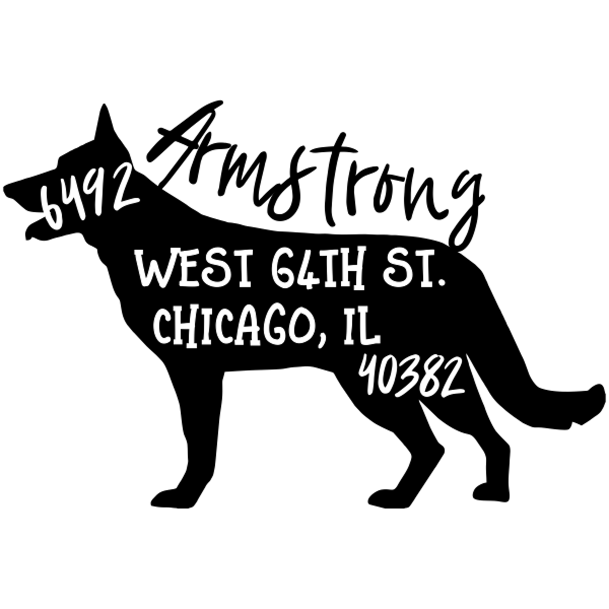 German Shepherd Dog Address Stamp