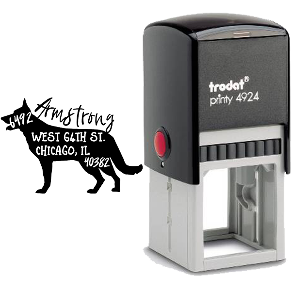 German Shepherd Dog Address Stamp