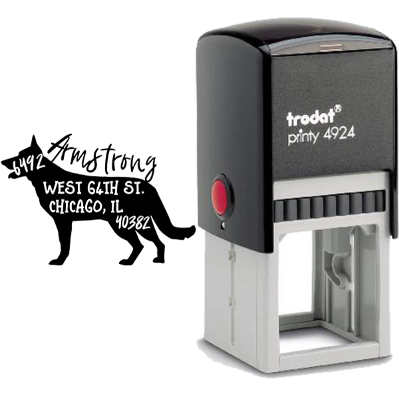 German Shepherd Dog Address Stamp