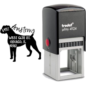 Boxer Dog Address Stamp Body and Design