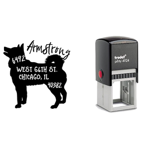 Siberian Husky Dog Address Stamp Body and Design