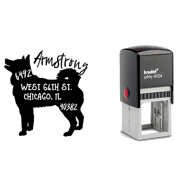 Siberian Husky Dog Address Stamp Body and Design