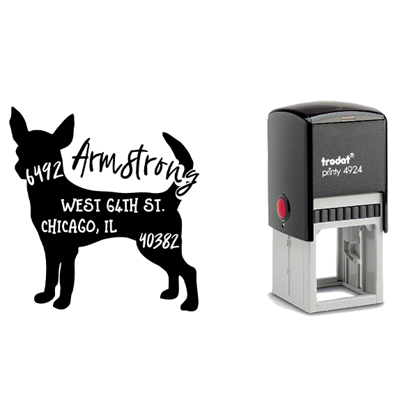 Chihuahua Dog Address Stamp Body and Design