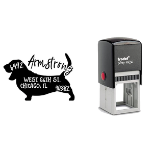 Basset Hound Dog Address Stamp Body and Design