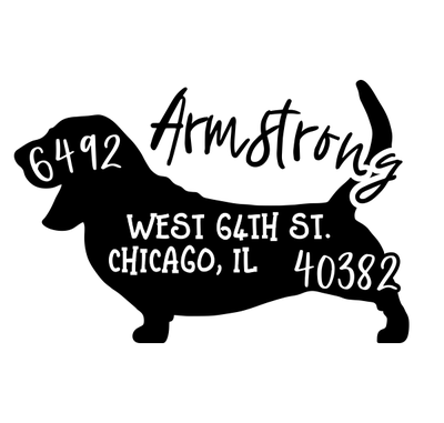 Basset Hound Dog Address Stamp