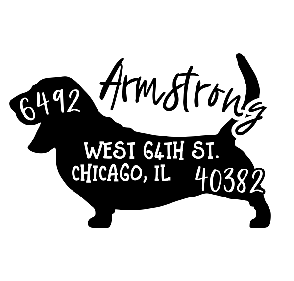 Basset Hound Dog Address Stamp