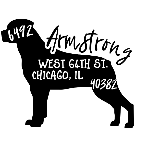 Rottweiler Dog Address Stamp
