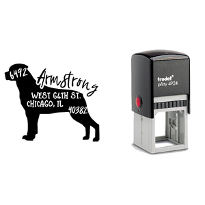 Rottweiler Dog Address Stamp Body and Design