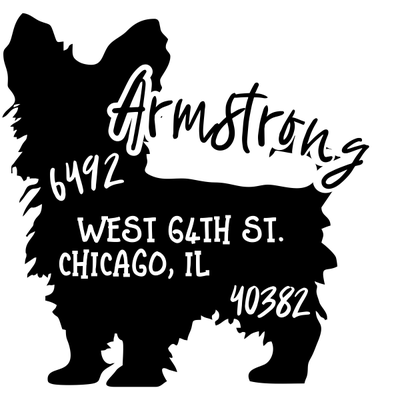 Yorkshire Terrier Dog Address Stamp