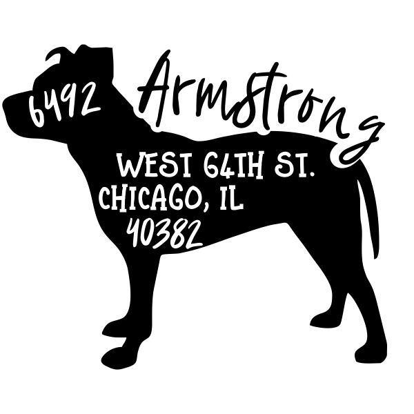 Staffordshire Bull Terrier Dog Address Stamp