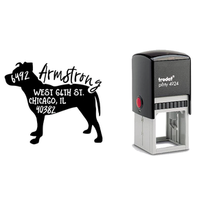 Staffordshire Bull Terrier Dog Address Stamp Body and Design
