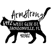 Walking Cat Pet Address Stamp