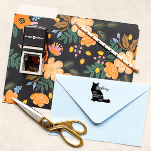 Sitting Cat Pet Address Stamp