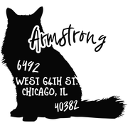 Sitting Cat Pet Address Stamp