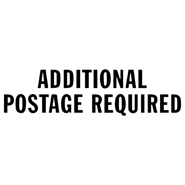 Additional Postage Required Stock Stamp 