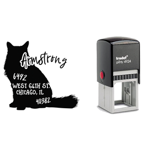 Sitting Cat Pet Address Stamp Body and Design