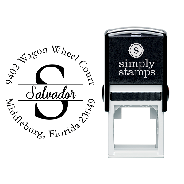 Salvador Round Name Return Address Stamp Body and Design