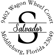 Salvador Round Name Return Address Stamp