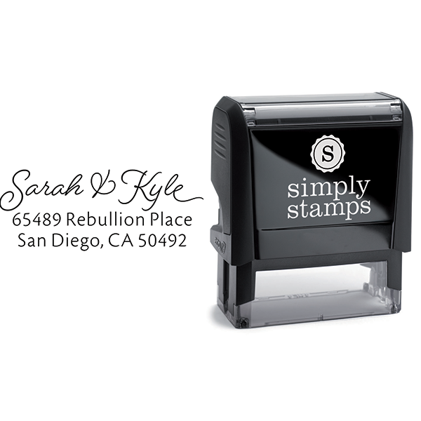San Diego Script Address Stamp Body and Design