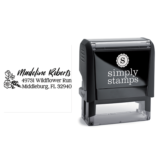 Wildflower Floral Address Stamp Body and Design