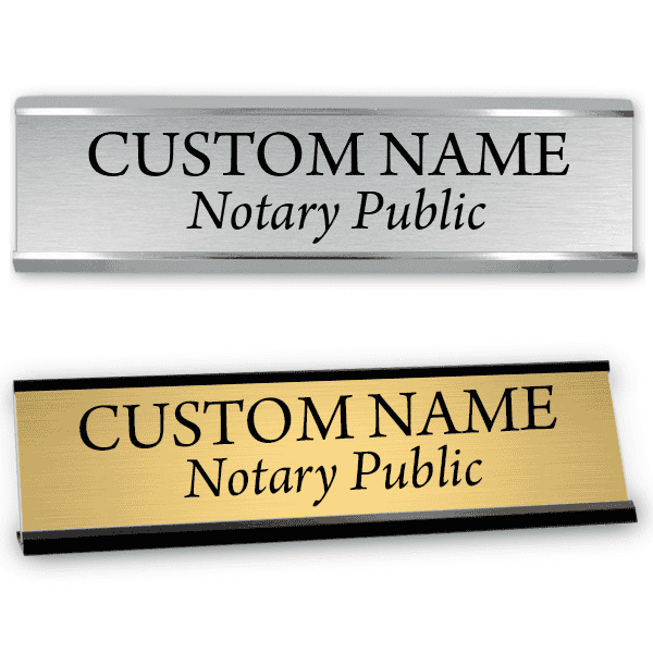 2" x 8" Notary Public Name Sign with Frame