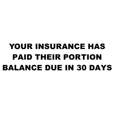 Insurance Paid Portion Balance Due Stock Stamp - alternate view