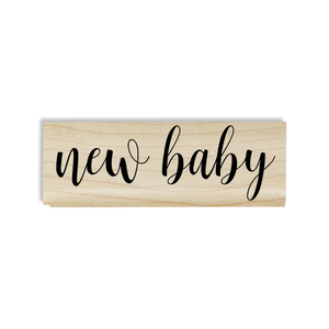 New Baby Cursive Craft Stamp Body and Design