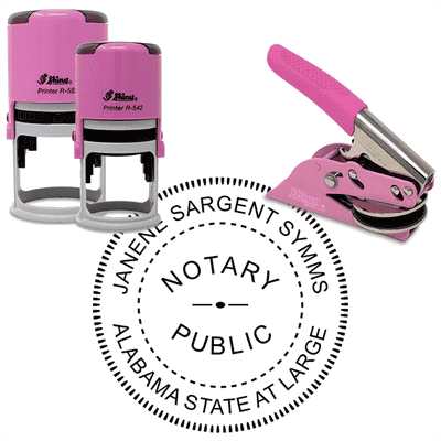 Alabama Notary Pink - Round Design Seal - alternate view