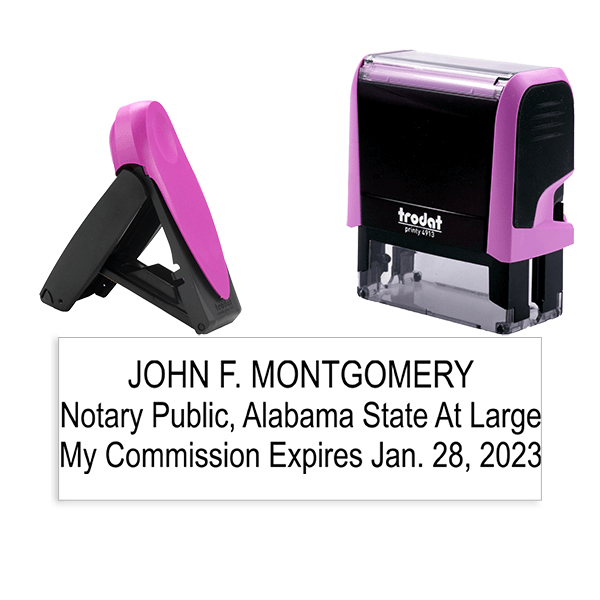 Alabama Pink Rectangle Notary Stamp