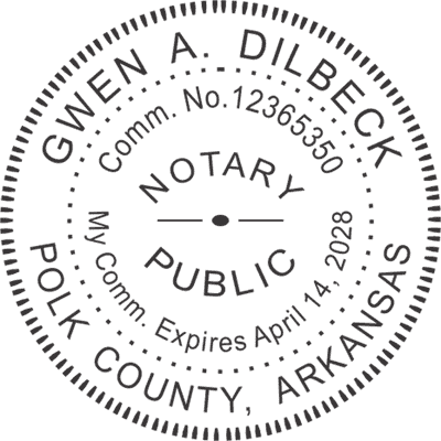 Arkansas Notary Pink - Round Design Seal - alternate view