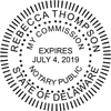 Delaware Notary Pink - Round Design Imprint Example