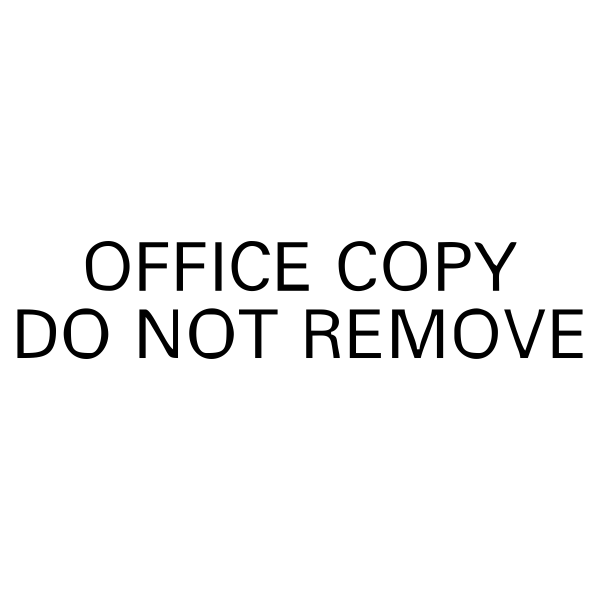 Office Copy Do Not Remove Stock Stamp