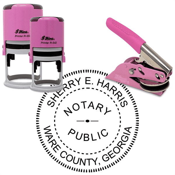 Georgia Notary Pink - Round Design Seal