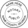 Georgia Notary Pink - Round Design Imprint Example