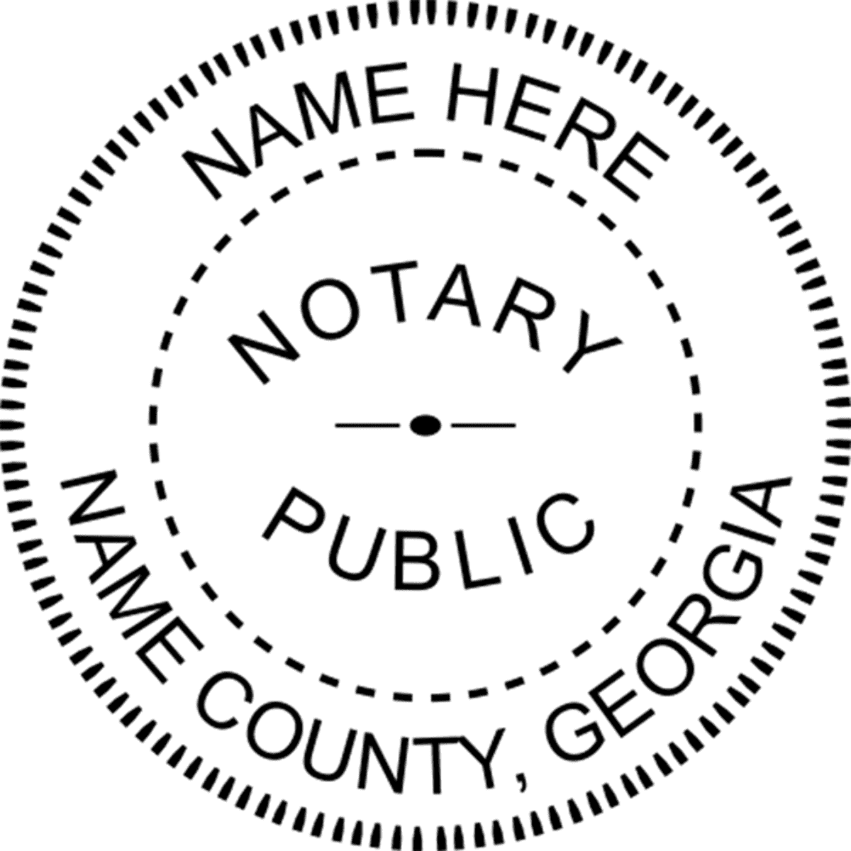 Georgia Notary Pink - Round Design Imprint Example