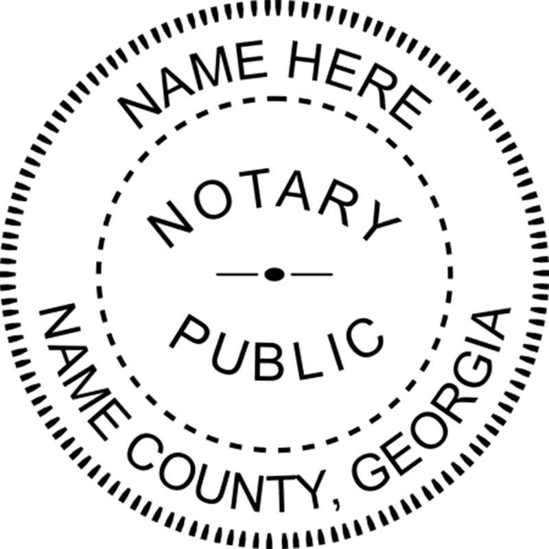 Georgia Notary Pink - Round Design Imprint Example