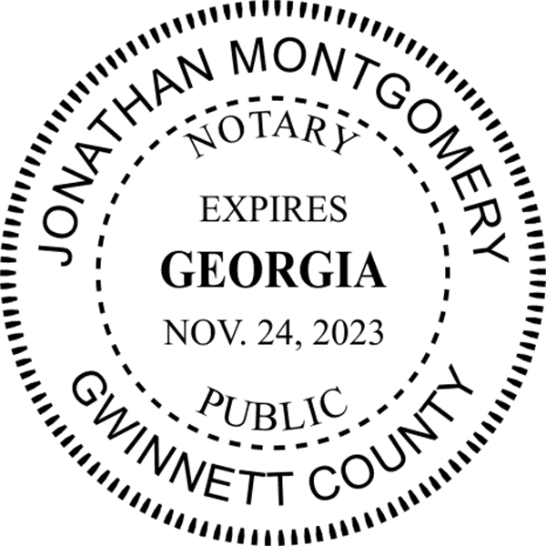 Georgia Notary Pink with Expiration - Round Design Seal